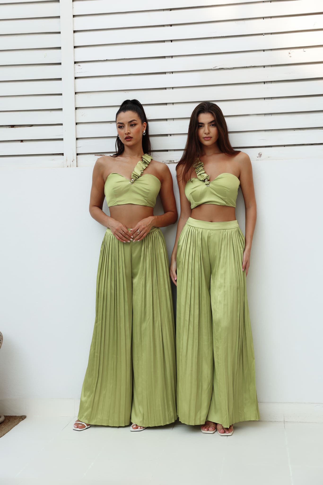 ORA Pleated Trousers - Island Mint Green