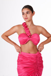 ANAYA Signature Ruched Top - Fuchsia