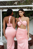 ANAYA Signature Ruched Top - Peach Rose