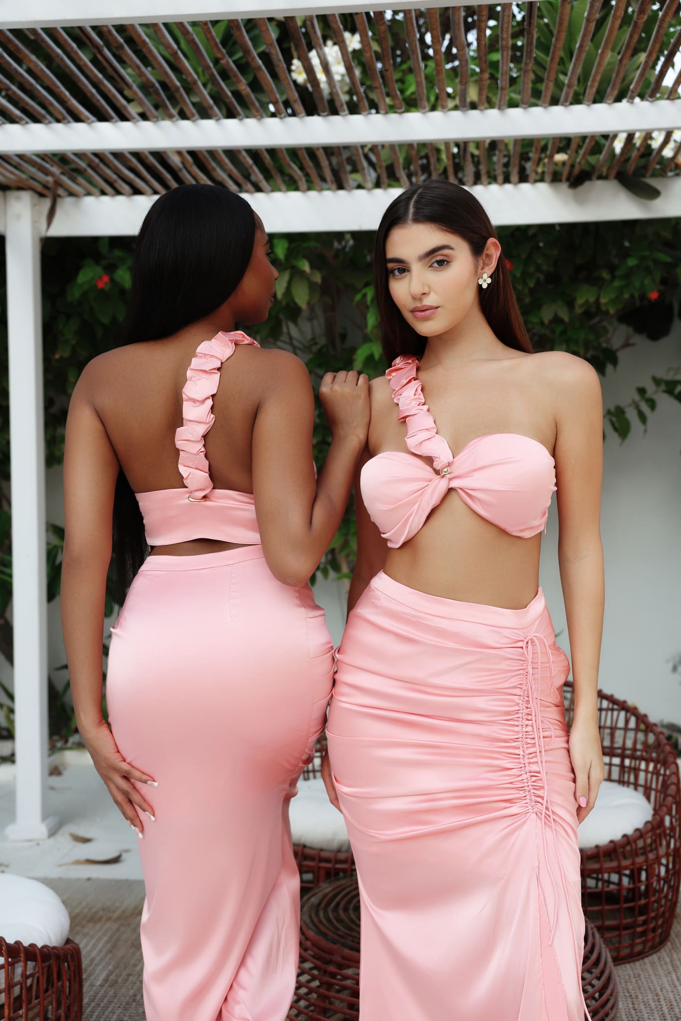 ANAYA Signature Ruched Top - Peach Rose