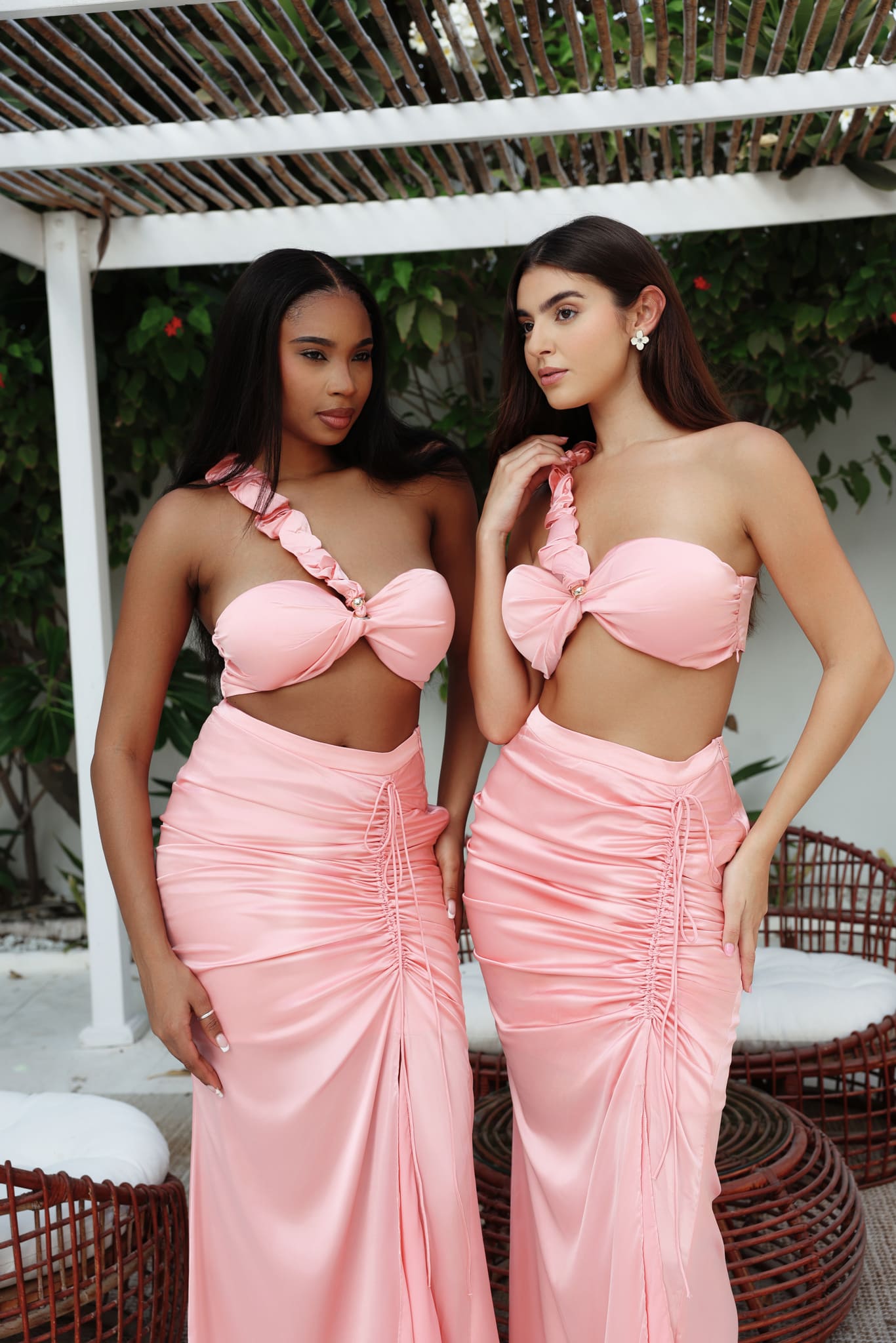 ANAYA Signature Ruched Top - Peach Rose