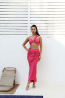 ANAYA Ruched Skirt - Fuchsia