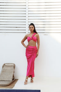 ANAYA Ruched Skirt - Fuchsia