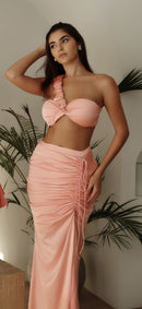 ANAYA Ruched Skirt - Peach Rose
