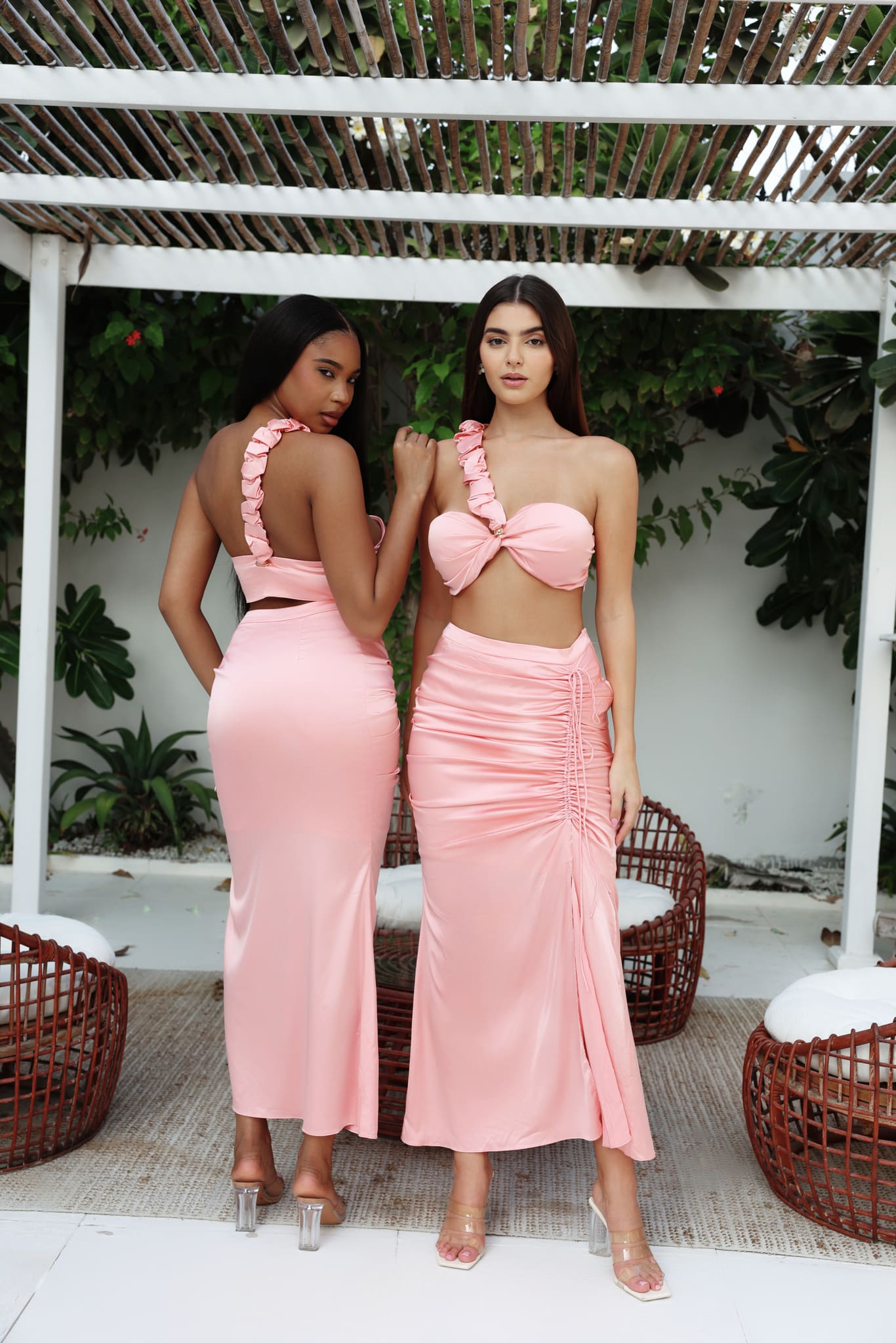 ANAYA Signature Ruched Top - Peach Rose