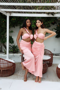 ANAYA Signature Ruched Top - Peach Rose