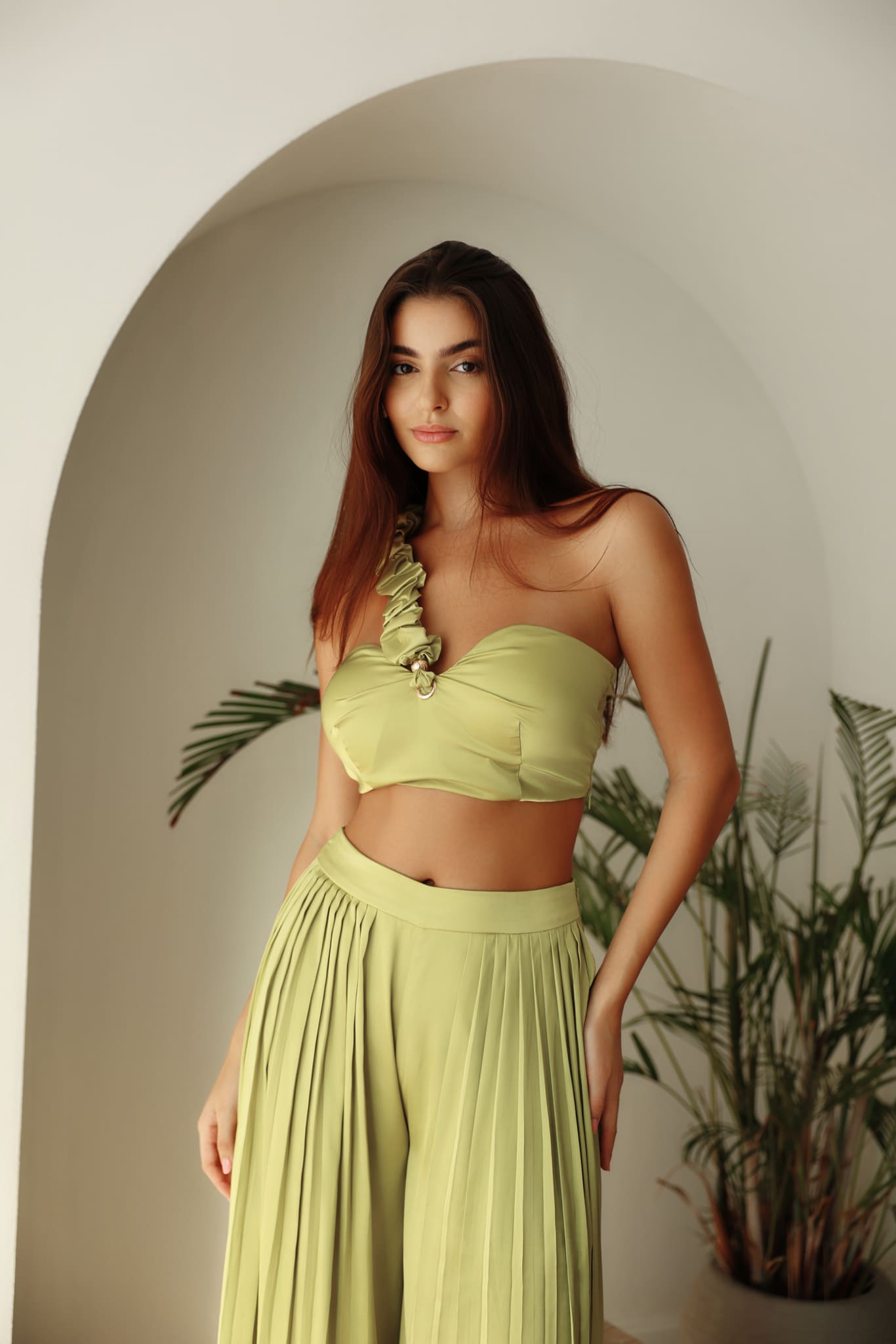 ORA Signature Ruched Top - Island Mint Green