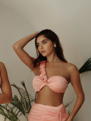 ANAYA Signature Ruched Top - Peach Rose