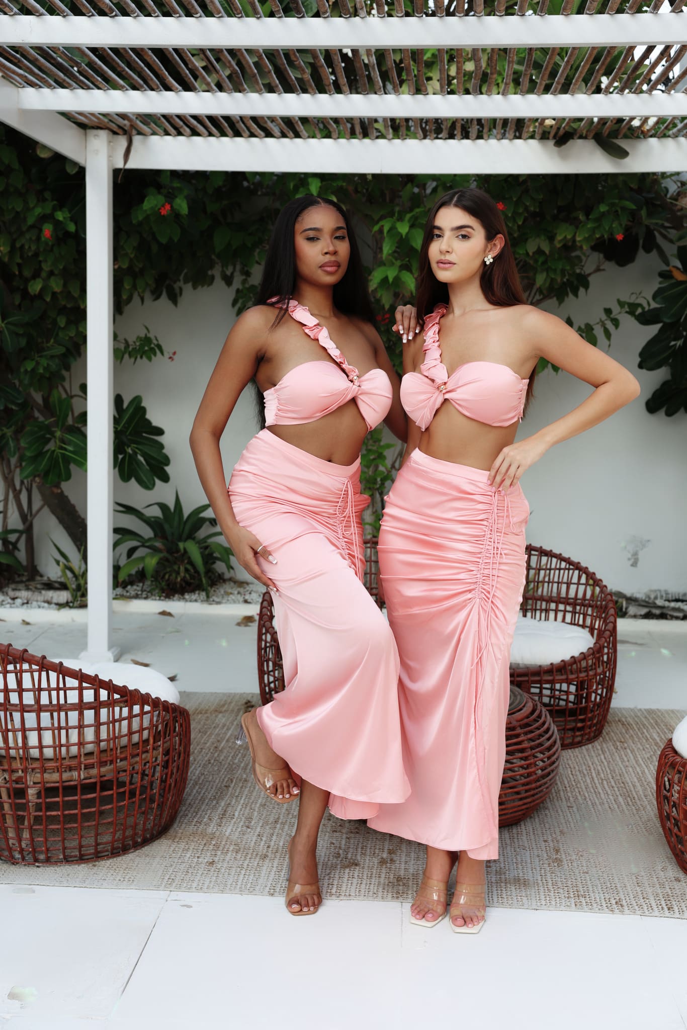 ANAYA Signature Ruched Top - Peach Rose