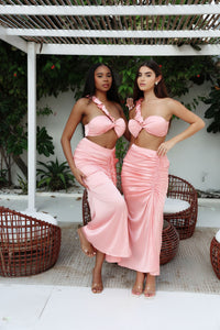 ANAYA Signature Ruched Top - Peach Rose