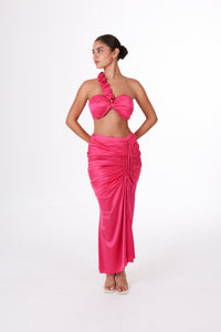 ANAYA Ruched Skirt - Fuchsia