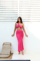 ANAYA Ruched Skirt - Fuchsia