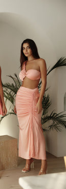 ANAYA Ruched Skirt - Peach Rose