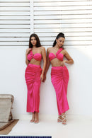 ANAYA Ruched Skirt - Fuchsia