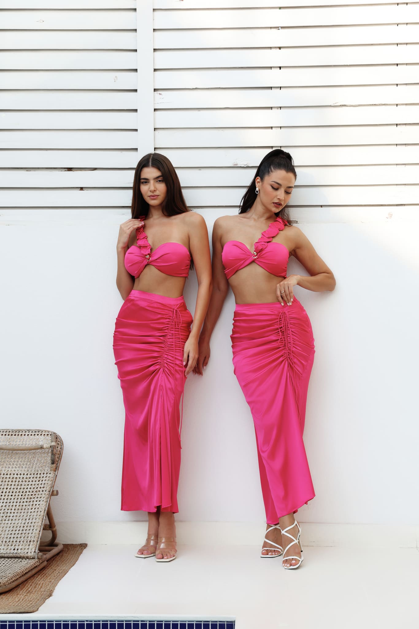 ANAYA Ruched Skirt - Fuchsia