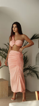 ANAYA Ruched Skirt - Peach Rose