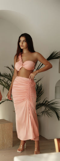 ANAYA Ruched Skirt - Peach Rose