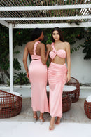 ANAYA Ruched Skirt - Peach Rose