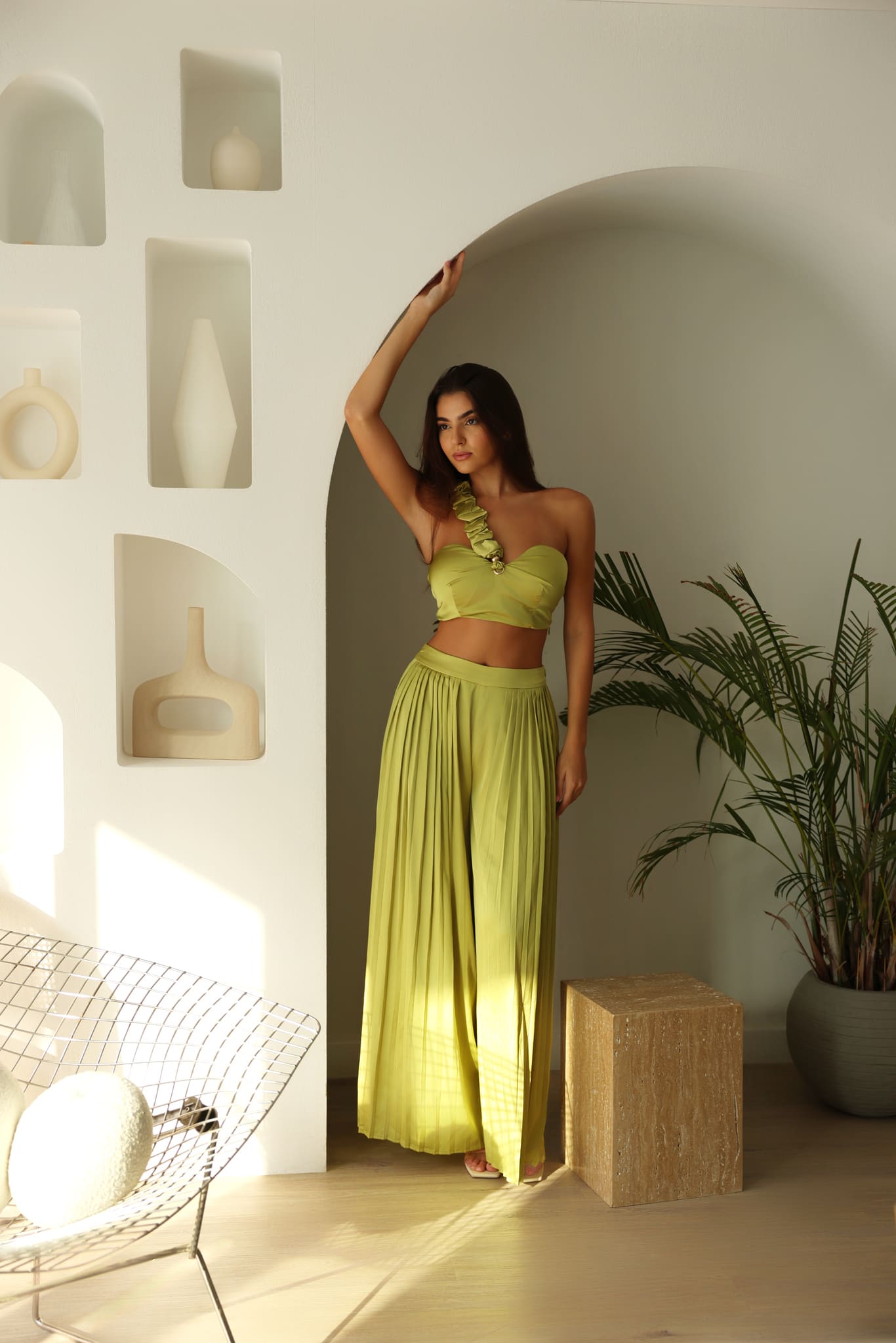ORA Pleated Trousers - Island Mint Green