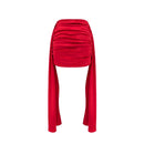 AMORA DRAPED SKIRT - SCARLET RED