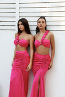ANAYA Ruched Skirt - Fuchsia
