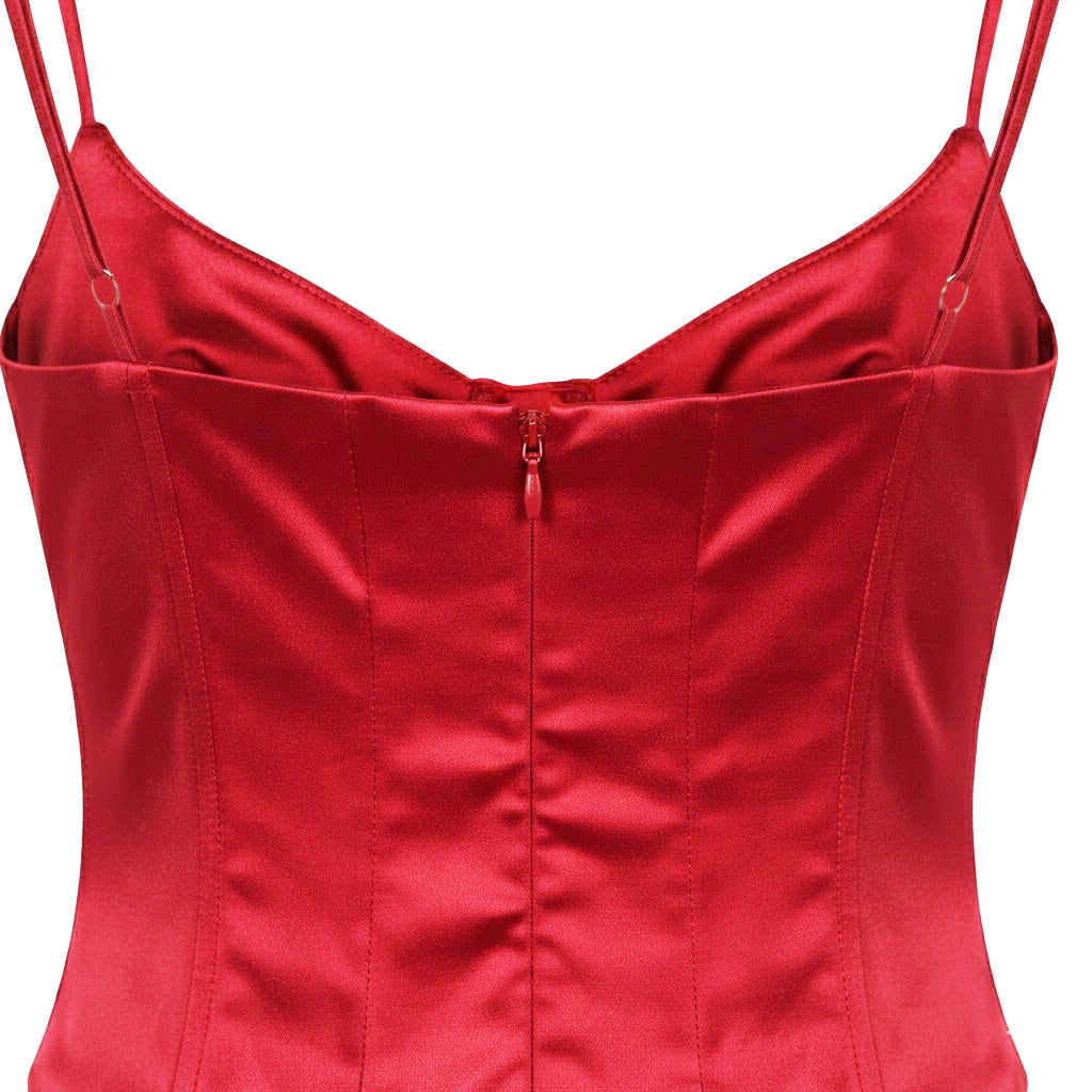 AMORA CORSET BODYSUIT - SCARLET RED