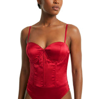 AMORA CORSET BODYSUIT - SCARLET RED