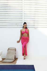 ANAYA Ruched Skirt - Fuchsia