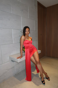 AMORA CORSET BODYSUIT - SCARLET RED