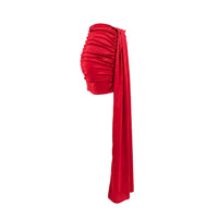 AMORA DRAPED SKIRT - SCARLET RED